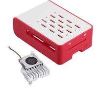 Boîtier de Refroidissement Rouge-Blanc pour Raspberry Pi 5, Refroidisseur Actif Officiel