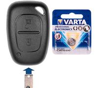 Boîtier de Remplacement pour la télécommande Renault Voiture fréquence Radio avec 2 Boutons + Batterie pour Renault Kangoo KC maître II Vivaro Opel Trafic Movano