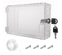 Boîtier de sécurité thermostatique transparent avec clés - Montage mural facile à installer pour maison, école, église - Convient aux statistiques de 16,5 x 10,2 cm