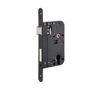 THIRARD Boîtier de Serrure Encastrable à Cylindre, Axe 70 mm, Noir | Pour Porte d'Entrée, Bouts Ronds, Entraxe 70 mm, Carré 7 mm, 98.5x145 mm, Réversible Droite/Gauche, 1 Point de Fermeture