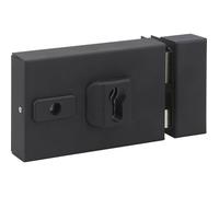 Thirard Boîtier de serrure en applique double entrée fouillot réversible axe réglable 50–60 mm Noir