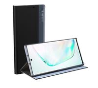 Boîtier de somnifère du boîtier de l'éco en cuir pour Samsung Galaxy A02S Eu noir