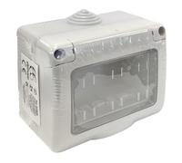 Boîtier de surface avec couvercle pour 3 modules, robuste et durable, parfait pour les installations électriques et la distribution d'énergie, idéal pour maintenir l'ordre et la sécurité.