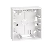 Boîtier de surface blanche pour 1 élément, design moderne, installation facile, idéal pour les connexions électriques et la distribution dans les espaces restreints.