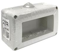 Boîtier de surface pour installation électrique, 4 modules, idéal pour organiser les connexions et les appareils dans des espaces restreints.