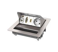 Boîtier de table Kindermann CableStandard² double version acier inoxydable brossé