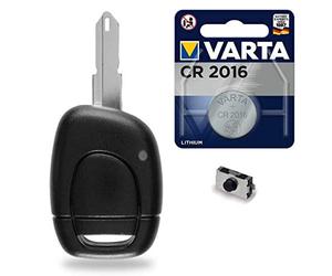 Boitier de Télécommande à Distance Clé 1 Bouton Plip Compatible pour Renault Clio Kangoo Twingo ➜ Pile CR2016 - Kit iRace Keys®