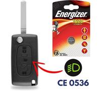 Boitier de Télécommande Plip Clef pour CITROEN C4 Picasso C2 C3 C5 C6 avec Pile CR1620 ENERGIZER