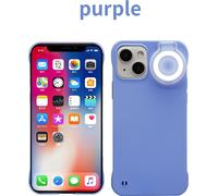 Boîtier de téléphone intégré Selfie Ring Light pour iPhone Couverture de lampe de poche lumineuse