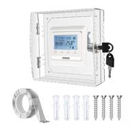 Boîtier de verrouillage pour thermostat avec 2 clé, couvercle de protection en acrylique transparent, couvercle de thermostat, 16x15x6cm, boîte de protection murale pour restaurants, panneau AC, école