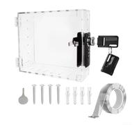 Boîtier de verrouillage transparent pour thermostat, support mural, avec clé et vis de montage, pour les maisons et les entreprises CVC Control (L)