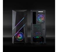 Boîtier Demi-Tour de Gaming modèle TQGCC102-B « Biohazard » de Couleur Noire, conçu pour Offrir Une expérience de Jeu supérieure grâce à sa Structure Robuste et à Son esthétique Moderne, idéal