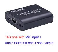 Boîtier d'enregistrement et diffusion en Streaming,carte d'acquisition vidéo HDMI 4K 1080P vers USB 2.0,Dongle pour jeux vidéo HD - Type 4K Loop Audio