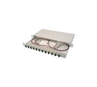 Digitus DN-96321-4 : Boîtier d'épissure Fibre Optique 1U équipé SC DX OM4 (12x SC Duplex) en acier, 483x280x44.5mm, Pigtails, Cassette