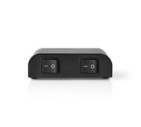Boîtier depour haut-parleurs | 2 ports | Bornes de raccordement | Impédance des haut-parleurs : 4-16 Ohm | Charge maximale par canal : 150 W | Aluminium | Noir