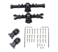 Boîtier d'essieu avant et arrière en alliage d'aluminium pour voiture de simulation SCX24 1/24 RC (noir