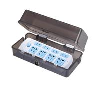 Boîtier d'extension de câble extérieur | 6 trous de sortie Protection de câble d'extension étanche | Rangement de carte à fiche verrouillable, prise extérieure pour recharge de voiture électrique