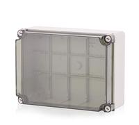 Boîtier d'installation en surface, boîte de jonction Boîtier en plastique | 300x220x120mm | IP65 | Couvercle transparent Boîtier de distribution Boîtier vide Boîtier industriel, boîte de jonction, armoire électrique
