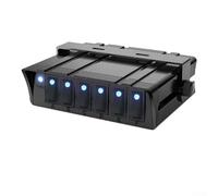 Boîtier d'interrupteur à bascule avec indicateurs LED, 12 V 20 A pour SPST, panneau en aluminium étanche pour voiture, bateau, camion, RV, VUS, UTV, noir