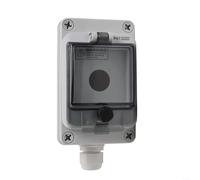 Boîtier d'interrupteur à bouton unique IP66 étanche avec alésage de 22 mm et couvercle de protection pour extérieur Contrôle industriel Gris Plastique