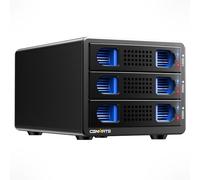 Boîtier Disque Dur, 10Gbps Boîtier HDD 3 Baies Aluminium avec Ventilateur pour 2,5/3,5 SATA HDD/SSD avec USB A/C 3.2, Support Hot Swappable, Daisy Chain Expansion, Tool-Free, DAS(NO Raid/NAS)