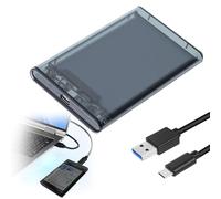 Boitier Disque Dur 2.5'', SSD 6 Gbps USB 3.1 Gen 2 Grande Vitesse Boitier Externe Disque USB 3.1 vers SATA III pour SATA HDD et SSD de 2,5'' et 7/9.5 mm Accélération UASP Trim sans Outils Câble Inclus