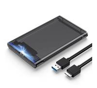 Boitier Disque Dur 2.5'', USB 3.0 Boitier Externe Disque 5Gbps pour SATA III SSD et HDD 2.5'' 7 mm/9,5 mm, avec Câbles USB, Compatible avec Windows Mac Linux