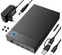 Boitier Disque Dur 3.5, 6Gbps Station D'Accueil Pour Disque Dur Usb 3.0 Sata Hdd, Disque Dur Sata 2,5""/3,5"" Sata Hdd/Ssd, Et Soutien Cartes Sd&Tf Avec Adaptateur Secteur 12 V/2 A, Uasp