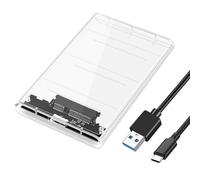 Boitier Disque Dur Externe 2.5” SATA USB C 3.1 Gen 2 Boîtier Externe Disque 6Gbps pour SATA HDD et SSD 7/9,5 mm accélération UASP Trim pour Ordinateur Portable PC Portable PS4 Xbox Trim sans Outils