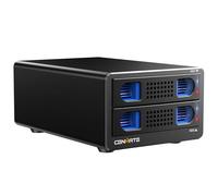 Boîtier Disques Durs, Aluminium Boîtier 2 Baies 10Gbps avec Ventilateur pour HDD/SSD SATA 2,5/3,5, Câble USB A/C 3.2 Remplacement à Chaud, Boîtier HDD sans Outil, DAS (sans Raid/NAS)