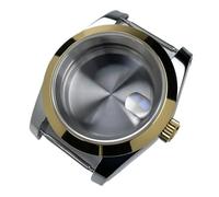 Boîtier DJ NH35 de 39 mm, Lunette Plate en Or Jaune, Verre Saphir, for Montre Skx Mod Mod, Compatible avec Les Montres en Acier NH35/36(Case MS,Glock Clasp)