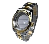 Boîtier DJ NH35 de 39 mm, Lunette R, Or Jaune, Verre Saphir Bicolore, pièces de Rechange SK Mod, Compatible avec Le Mouvement NH35/36, Montre en Acier(R MTO,Glock Clasp)