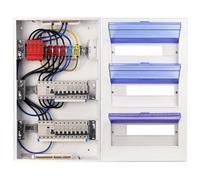 Boîtier électrique 3 rangées - CHENGPI - Tableau prêt à installer - 2x FI 4P 40A/30mA - 13x disjoncteurs 1P B16A