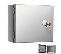 Boîtier Électrique en Inox 304, IP65 Étanche, avec Serrure oîtier de Jonction pour Extérieur, Coffret Électrique Mural pour Équipement de Commande, 25x14x20 cm