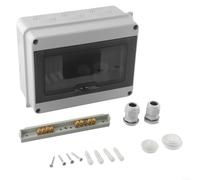 Boîtier électrique étanche IP65 pour boîte de distribution en saillie avec rail DIN et couvercle transparent pour boîte à fusibles extérieure Protection disjoncteur 200 x 155 x 95 mm