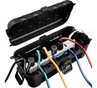 Boîtier Électrique Extérieur Étanche Boîtier pour Multiprise avec 6 Prises | Coffret de Prise Extérieure Pour Garage Atelier Chantier Balcon Terrasse Porche Pelouse Cour Patio Jardin
