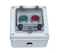 Boîtier électrique extérieur IP67 résistant aux intempéries 2 interrupteurs à bouton-poussoir Boîtier ABS robuste pour abri de jardin, garage 125 mm (A)
