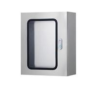 Boîtier électrique Mural étanche en Acier Inoxydable, Armoire de jonction extérieure avec Plaque de Montage et fenêtre de visualisation, résistant aux intempéries(400x500x250mm)