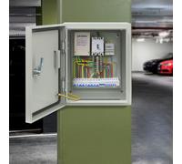 Boîtier électrique pour l'extérieur - IP55 - Verrouillable - En acier froid - Montage mural - Pour installation solaire industrielle - 25 x 30 cm - Gris