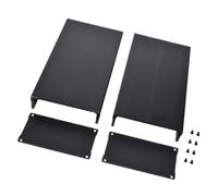 Boîtier électronique en aluminium 55 x 106 x 200 mm Coque nervurée | Avec plaques d'extrémité amovibles pour unité d'alimentation et module de commande, assemblage de vis pour pilote