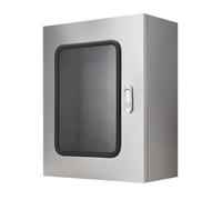 Boitier en Acier Inoxydable 304, Coffret Electrique Etanche IP65, Boite Derivation Etanche Verrouillable pour Intérieur/extérieur, Avec Plaque de Montage et Fenêtre Visible(30x40x25cm/12x16x10in)