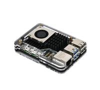 Boîtier en acrylique ABS pour Raspberry Pi 5 avec ventilateur de refroidissement pour refroidisseur actif RPI 5 (Noir)