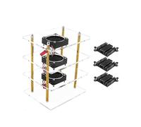 Boîtier en acrylique pour OrangePi 5 Plus avec ventilateur de refroidissement silencieux, dissipateurs de chaleur, kit d'adaptateur d'alimentation transparent