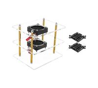 Boîtier en acrylique pour OrangePi 5 Plus avec ventilateur de refroidissement silencieux, dissipateurs de chaleur, kit d'adaptateur d'alimentation transparent