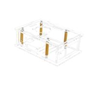 Boîtier en acrylique pour RaspberryPI5 - Boîtier de ventilateur de refroidissement en option - Dissipateur thermique - Carte mère - Indicateur de couverture - Boîtier