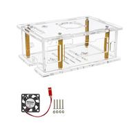 Boîtier en acrylique pour RV2 avec ventilateur dissipateur thermique Ensemble de refroidisseurs de dissipateur thermique Ensemble de coque pour carte de développement RV2 Couverture de carte de