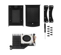Boîtier en alliage d'aluminium avec ventilateur de refroidissement pour radiateur RPi 5 cartes avec dissipateur thermique en métal Boîtier de refroidissement pour circuit imprimé