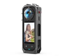Boîtier en alliage d'aluminium pour Insta360 X5 offrant une protection fiable et un support de griffe intégré pour fixer des accessoires audio et d'éclairage