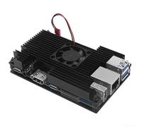 Boîtier en alliage d'aluminium pour Orange Pi 5/5B avec ventilateur de refroidissement | Boîtier de dissipateur de chaleur actif et passif | Boîtier de protection avec coussinets thermiques pour