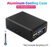 Boîtier en alliage d'aluminium pour Raspberry Pi 4, boîte noire, coque métallique, boîtier de refroidissement passif pour Raspberry Pi 4 modèle B Black